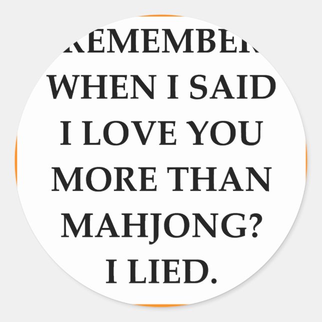 MAHJONG RUNT KLISTERMÄRKE (Framsida)