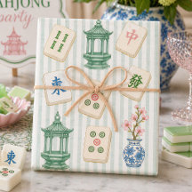 Mahjong Seersucker Presentpapper Set