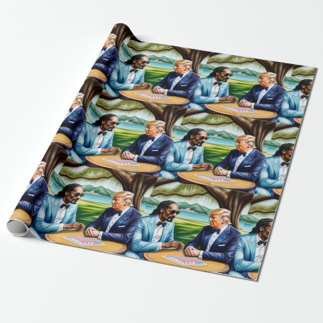 Mahjong Snoop Dogg and Trump Mahj wRAPPING Papper Presentpapper (Utrullad)