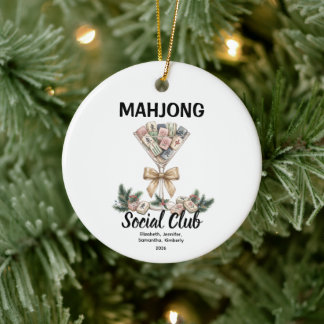 Mahjong Social Club Julklappspresent Julgransprydnad Keramik