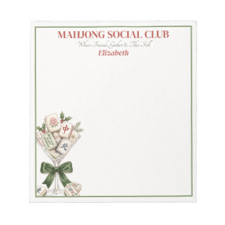 Mahjong Social Club Spelkväll Present Anteckningsblock