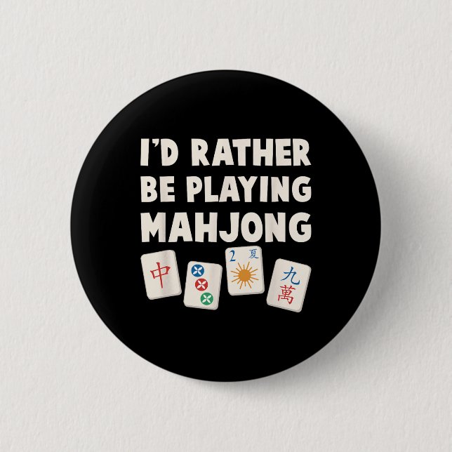 Mahjong-spel - Jag hellre spelar Mahjong  Knapp (Framsida)