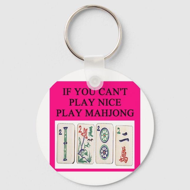 MAHJONG-spelare Nyckelring (Framsida)
