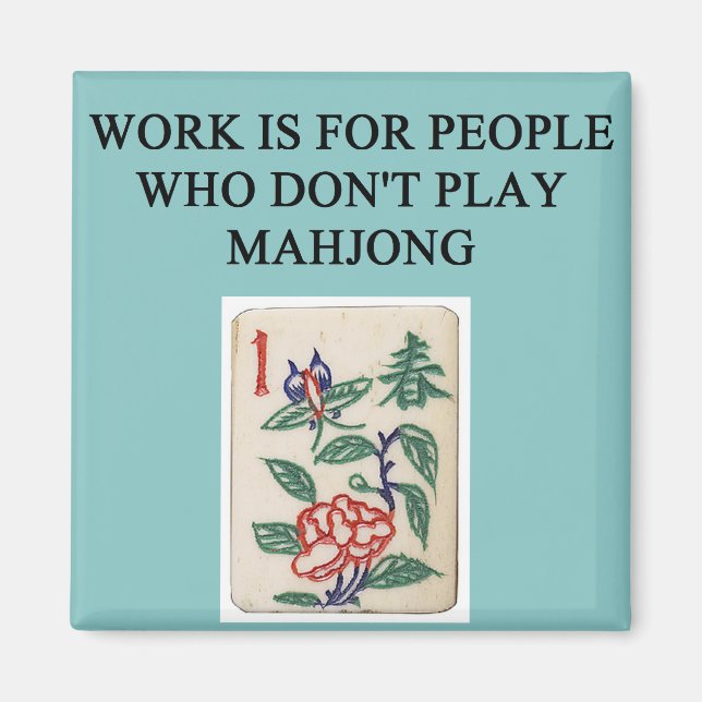 mahjong-spelspelare magnet (Framsidan)