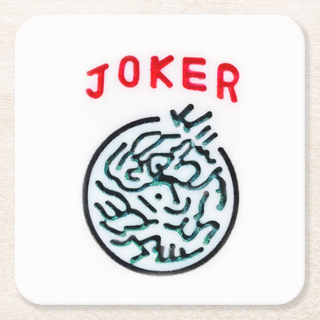MahJong-spelsymbol Joker-panel Underlägg Papper Kvadrat (Framsidan)