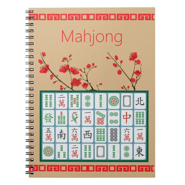 Mahjong Spiral Photo Notebook Anteckningsbok (Framsidan)