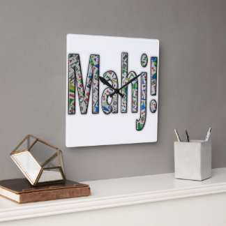 Mahjong Square Clock - Mahj! Fyrkantig Klocka