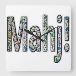 Mahjong Square Clock - Mahj! Fyrkantig Klocka