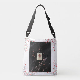 Mahjong Temed Crossbody Bag med Röda draken Axelväska