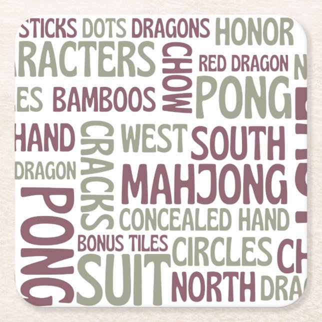 Mahjong-terminologi Underlägg Papper Kvadrat (Framsidan)