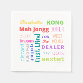 Mahjong themed napkin med American Mah Jongg Pappersservett