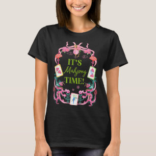 Mahjong tid coquette bow estetisk mah jong spelare t shirt