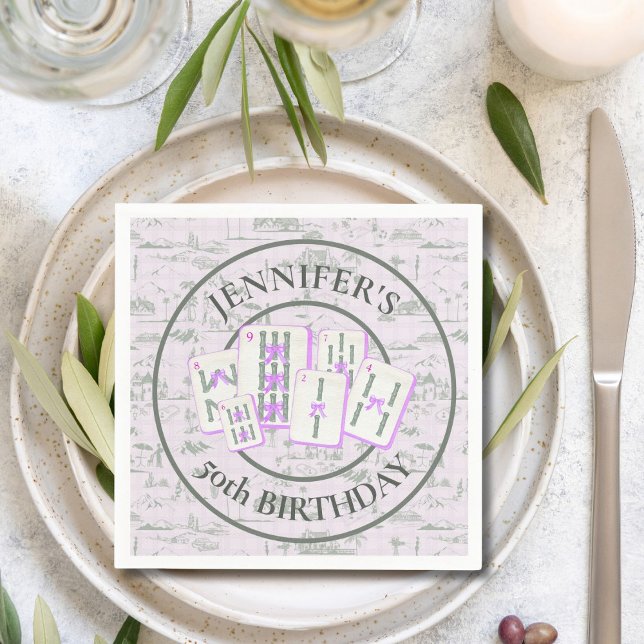 Mahjong Tile Napkins for Mahjong Party Decor Pappersservett (Skapare uppladdad)