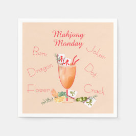 Mahjong Tiles and Cocktail Paper Napkin Pappersservett