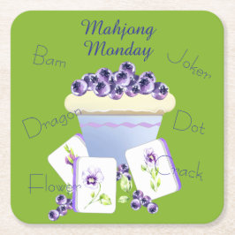 Mahjong Tiles Paper Coaster Underlägg Papper Kvadrat