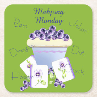 Mahjong Tiles Paper Coaster Underlägg Papper Kvadrat
