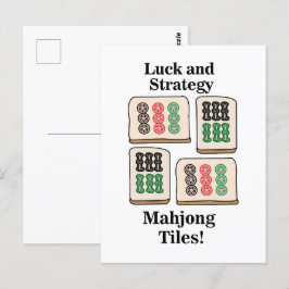 Mahjong Tiles Tur Strategy Player Fläkt Vykort