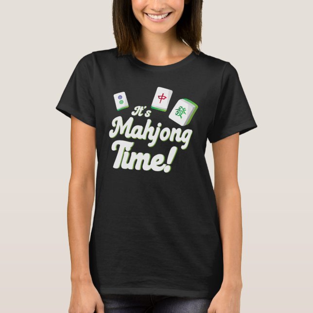 Mahjong Time Mahjong Mahjong Players T Shirt (Framsida)