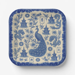 Mahjong Toile Pappers Tallrikar