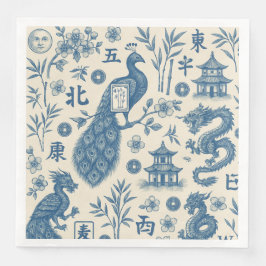 Mahjong Toile Party Napkins Pappersservett