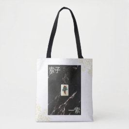 Mahjong Tote Bag med den 1:e bamboo i Kantonese Tygkasse