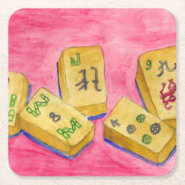 Mahjong Underlägg Papper Kvadrat