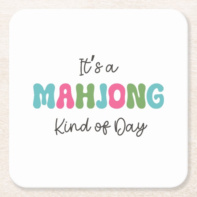 Mahjong-underlägg Underlägg Papper Kvadrat (Framsidan)