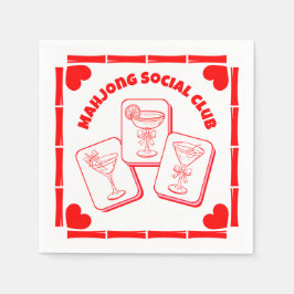 Mahjong Valentine's Party Cocktail Pappersservett