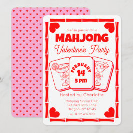 Mahjong Valentine's Party Invitation Inbjudningar