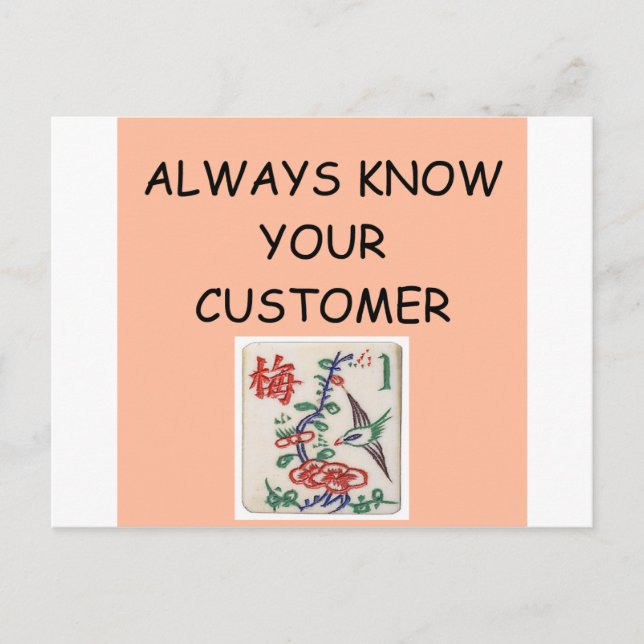 MAHJONG-vinnare Vykort (Framsida)