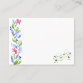Mahjong Watercolor Flower Placeringskort