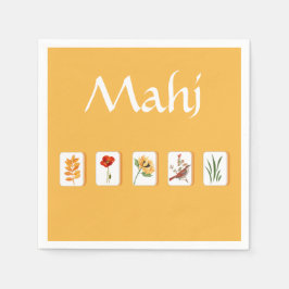 Mahjongblommarplattor Pappersservett