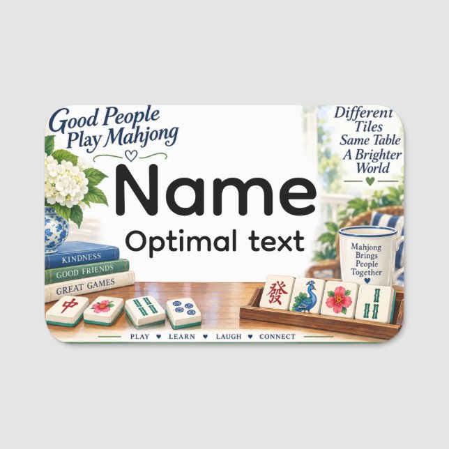 Mahjongg Namn Märke Namnbricka (Framsida)