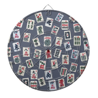 MahJongg tiles design on dark blue Darttavla