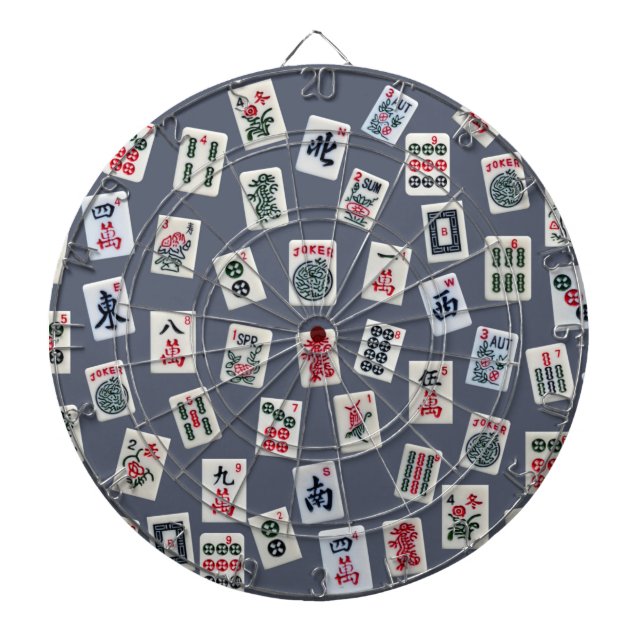 MahJongg tiles design on dark blue Darttavla (Framsidan)