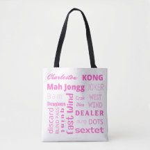 MahJongg Tote Bag på Rosa