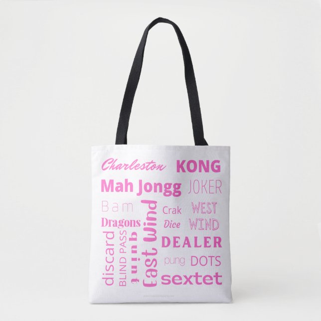 MahJongg Tote Bag på Rosa Tygkasse (Framsida)