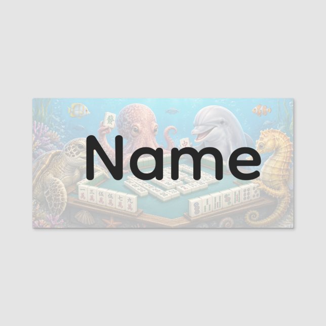 Mahjongnamn etikett namnbricka (Framsida)