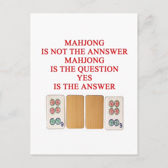 mahjongspelardesign vykort (Framsida)