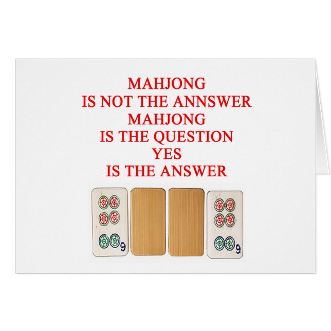 mahjongspelaredesign hälsningskort (Framsidan Horizontal)