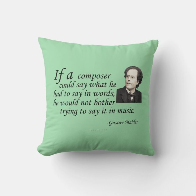 Mahler på att komponera kudde (Framsida)