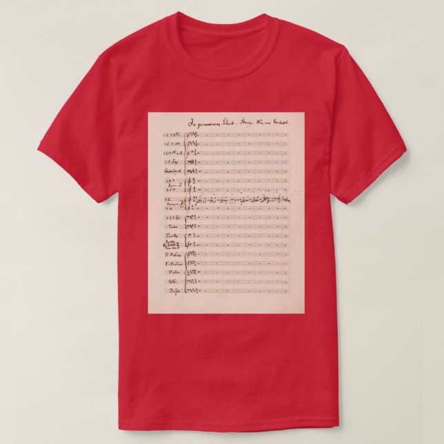 Mahler Symphony 5 Original manuscript score T Shirt (Design framsida)