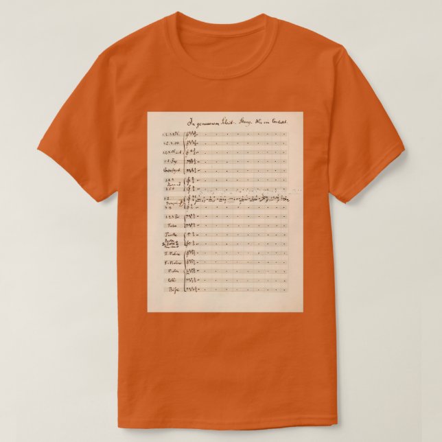 Mahler Symphony 5 Original manuscript score  T Shirt (Design framsida)