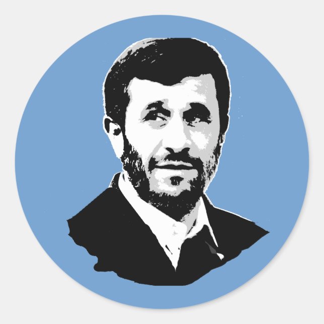 Mahmoud Ahmadinejad Runt Klistermärke (Framsida)