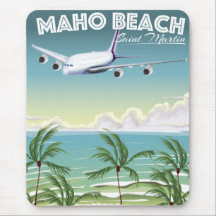 Maho Beach Saint Martin flygplan poster Musmatta