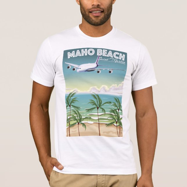Maho Beach Saint Martin flygplansaffisch Tröja (Framsida)