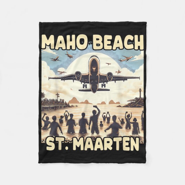 Maho Beach St. Maarten Fleecefilt (Framsidan)