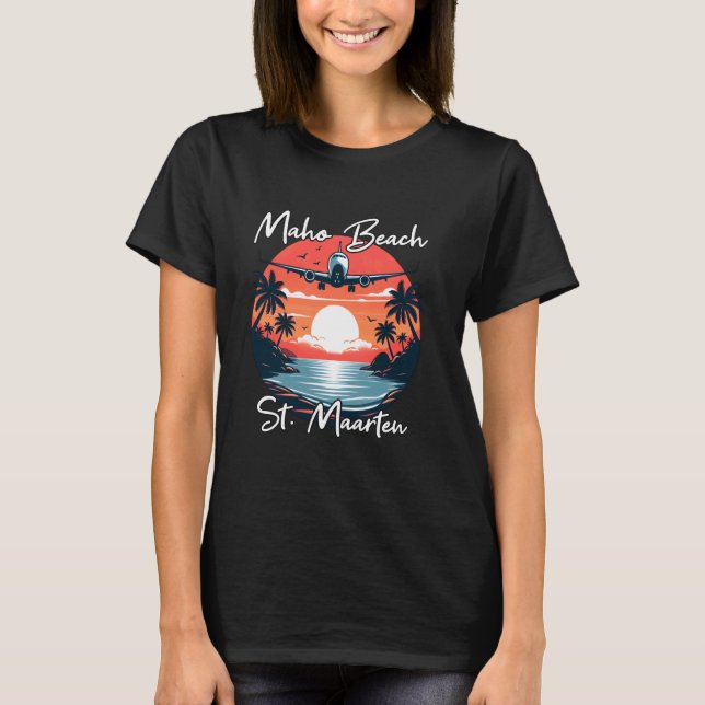 Maho Beach St. Maarten T Shirt (Framsida)