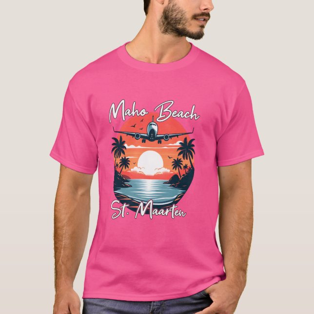 Maho Beach St. Maarten T Shirt (Framsida)