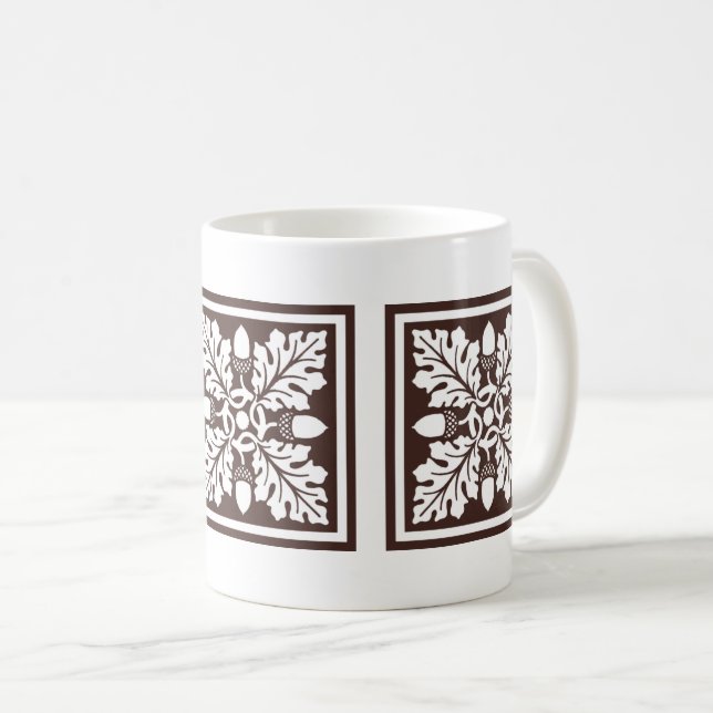 Mahogany Acorn och Löv Tile Design Kaffemugg (Framsida höger)